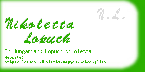 nikoletta lopuch business card